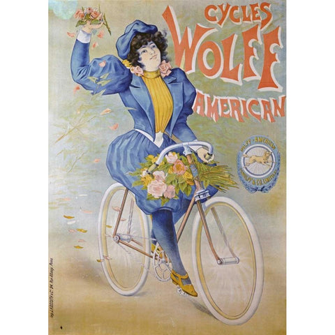 Cycles Wolff, American White Modern Wood Framed Art Print by Unknown