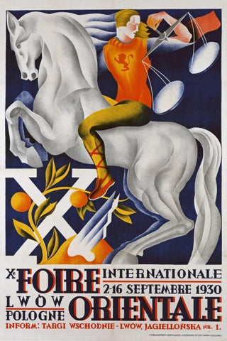 Xe Foire Orientale White Modern Wood Framed Art Print with Double Matting by Unknown