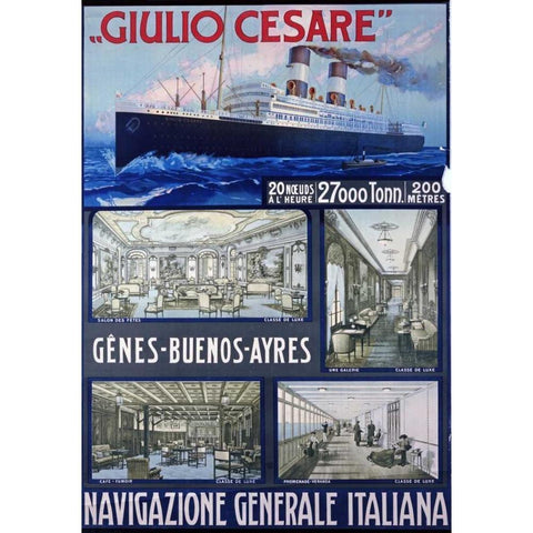 Navigazione Generale Italiana, Giulio Cesare Gold Ornate Wood Framed Art Print with Double Matting by Unknown