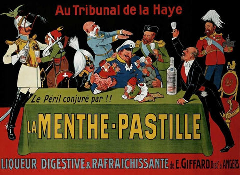 La Menthe-Pastille Black Ornate Wood Framed Art Print with Double Matting by Unknown