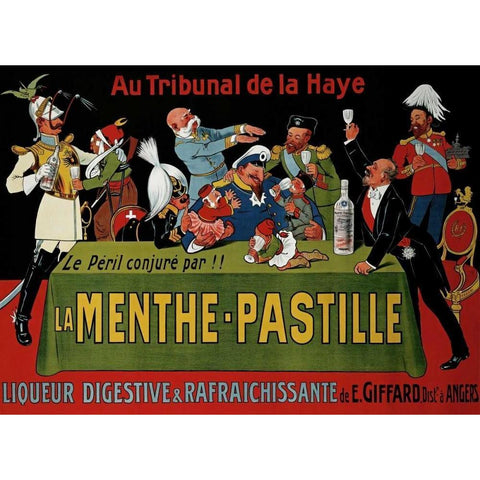La Menthe-Pastille Black Modern Wood Framed Art Print with Double Matting by Unknown