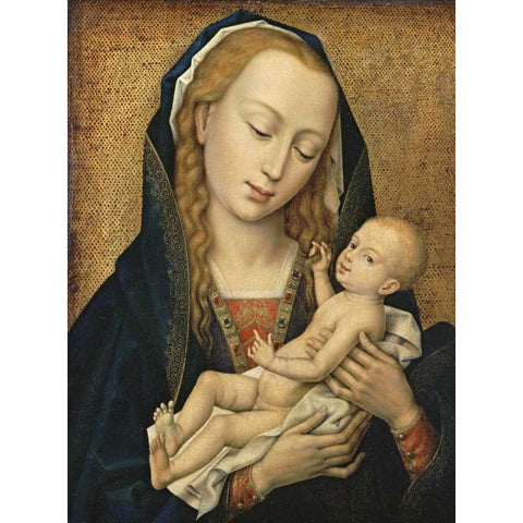 Virgin and Child Black Modern Wood Framed Art Print by Van Der Weyden, Rogier