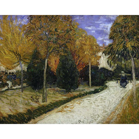 The Public Garden White Modern Wood Framed Art Print by Van Gogh, Vincent