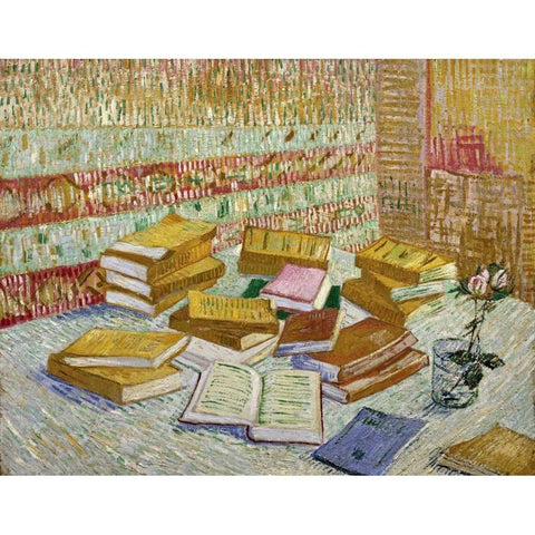 The Parisian Novels Gold Ornate Wood Framed Art Print with Double Matting by Van Gogh, Vincent