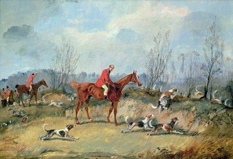 Tally Ho! White Modern Wood Framed Art Print with Double Matting by Alken, Samuel Henry