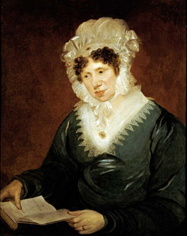 Portrait of a Lady Black Ornate Wood Framed Art Print with Double Matting by American School