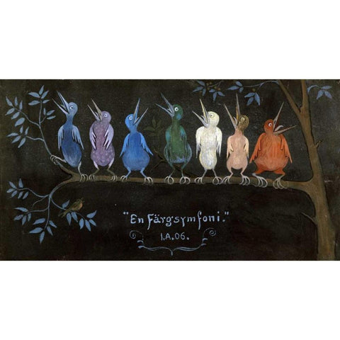 Symphony In Colour Black Modern Wood Framed Art Print with Double Matting by Arosenius, Ivar