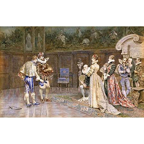 A Presentation of Henry of Navarre White Modern Wood Framed Art Print by Aureli, Giuseppe