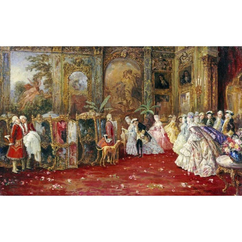 The Awaiting Carriage Black Modern Wood Framed Art Print with Double Matting by Barbudo, Salvador Sanchez