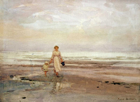 Paddling Black Ornate Wood Framed Art Print with Double Matting by Bartom, Rose Maynard