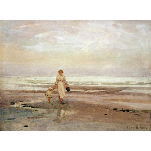 Paddling Gold Ornate Wood Framed Art Print with Double Matting by Bartom, Rose Maynard