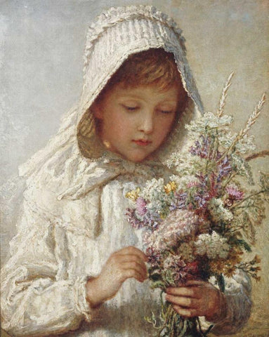 The Month of Septembe White Modern Wood Framed Art Print with Double Matting by Bauerle, Carl Wilhelm Friedrich