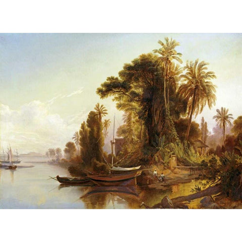 Paisaje Venezolano Black Modern Wood Framed Art Print with Double Matting by Bellerman, Ferdinand