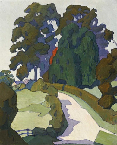 Weeping Ash White Modern Wood Framed Art Print with Double Matting by Bevan, Robert