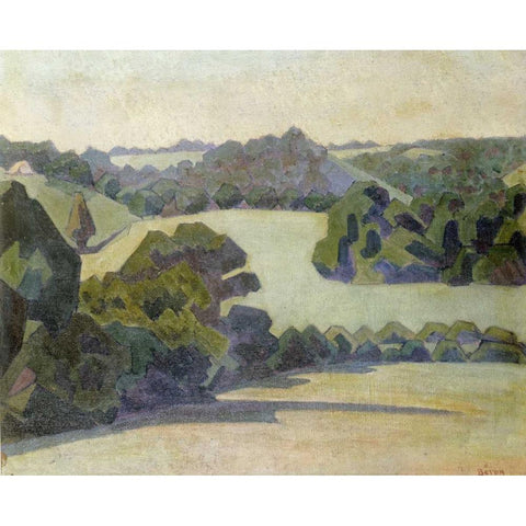 West Country Landscape White Modern Wood Framed Art Print by Bevan, Robert