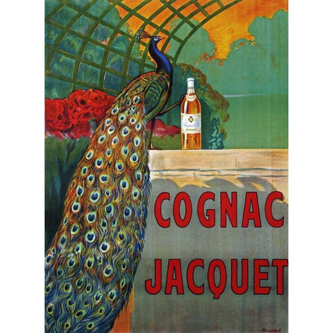 Cognac Jacquet Black Modern Wood Framed Art Print with Double Matting by Bouchet, F.