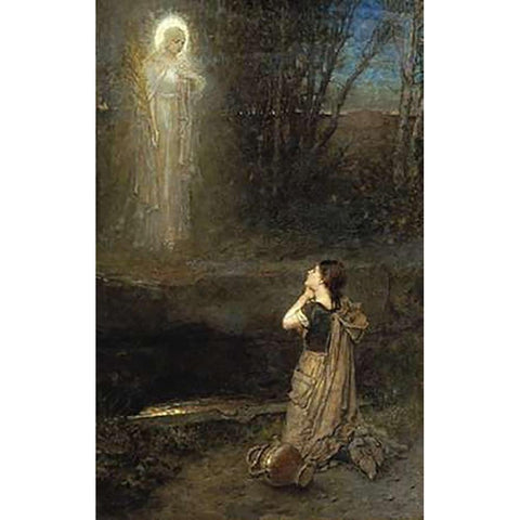 The Vision at The Martyrs Well Black Modern Wood Framed Art Print with Double Matting by Boughton, George Henry
