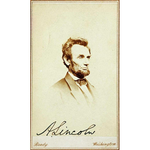 Abraham Lincoln, 1864 White Modern Wood Framed Art Print by Brady, Mathew B.