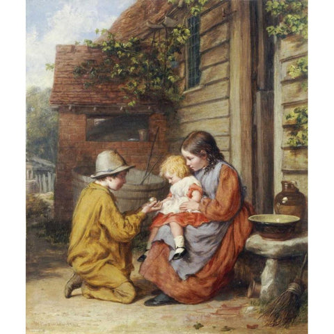 The Present White Modern Wood Framed Art Print by Bromley, William