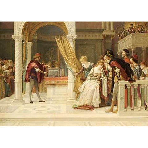 The Merchant of Venice Gold Ornate Wood Framed Art Print with Double Matting by Cabanel, Alexandre