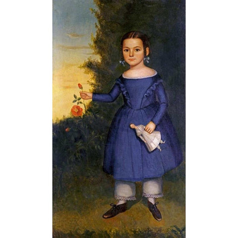 Portrait of Miss Annis Griffen Black Modern Wood Framed Art Print with Double Matting by Chandler, Joseph, Goodhue