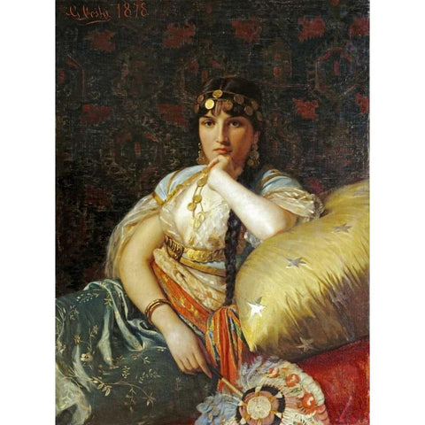 An Oriental Beauty Black Modern Wood Framed Art Print by Costa, Giovanni