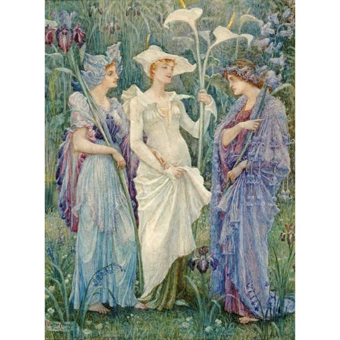 Ensigns of Spring Black Modern Wood Framed Art Print by Crane, Walter