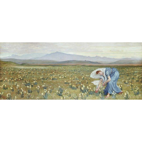 La Primavera Black Modern Wood Framed Art Print with Double Matting by Crane, Walter