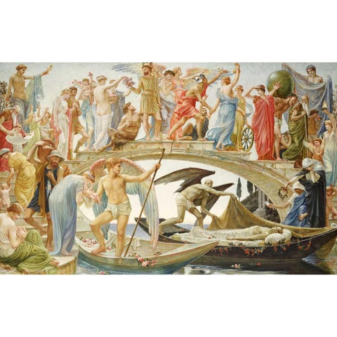 The Bridge of Life Black Modern Wood Framed Art Print with Double Matting by Crane, Walter