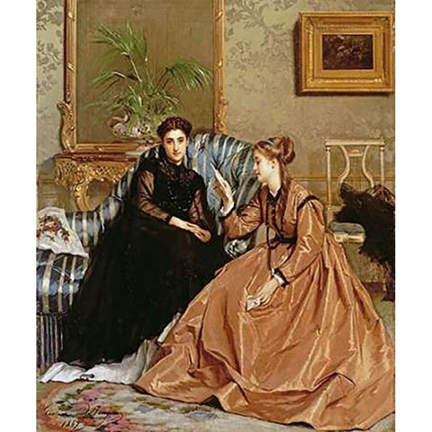 The Consolation Letter Black Modern Wood Framed Art Print with Double Matting by De Jonghe, Gustave