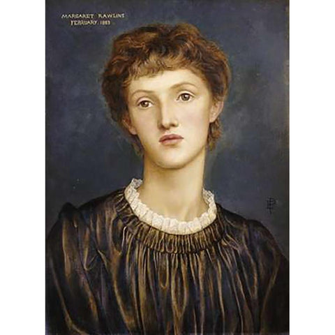 Portrait of Margaret Rawlins White Modern Wood Framed Art Print by De Morgan, Evelyn