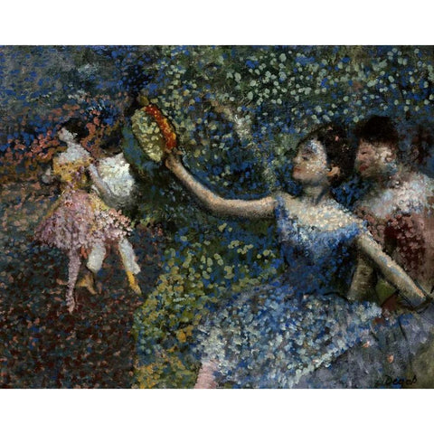 Dancer With a Tambourine Gold Ornate Wood Framed Art Print with Double Matting by Degas, Edgar