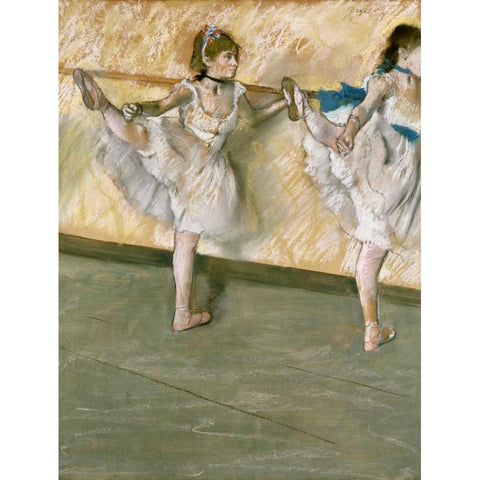 Dancers at The Bar Gold Ornate Wood Framed Art Print with Double Matting by Degas, Edgar