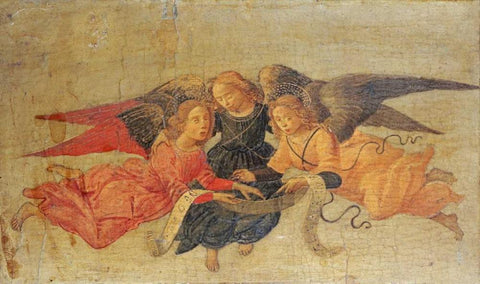 Three Angels Black Ornate Wood Framed Art Print with Double Matting by Di Giovanni, Bartolomeo