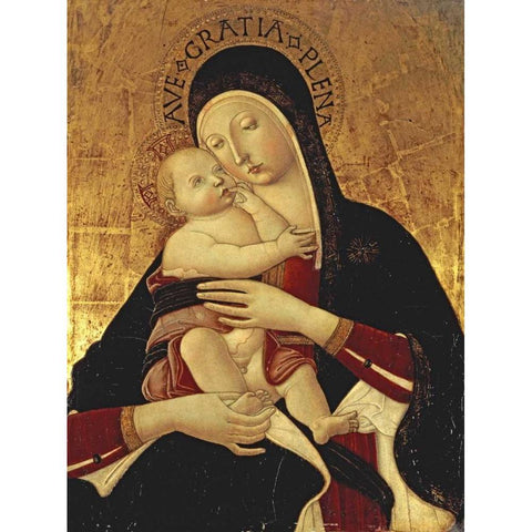 The Madonna and Child Gold Ornate Wood Framed Art Print with Double Matting by Di Giovanni, Benvenuto