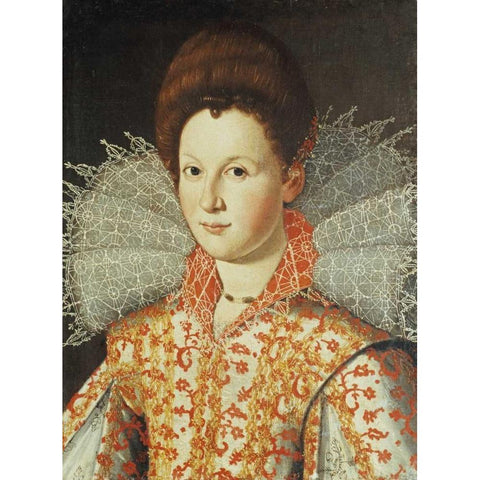 Portrait of a Lady White Modern Wood Framed Art Print by Di Tito, Santi