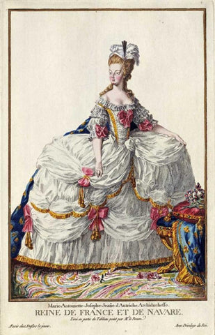 Marie Antoinette Black Ornate Wood Framed Art Print with Double Matting by Duflos, Pierre