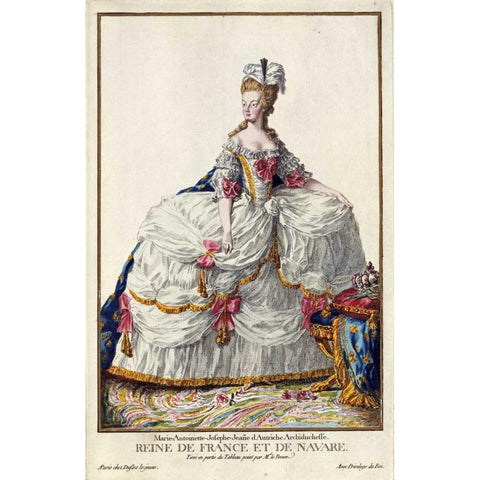 Marie Antoinette Black Modern Wood Framed Art Print by Duflos, Pierre