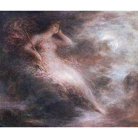 The Queen of The Night Gold Ornate Wood Framed Art Print with Double Matting by Latour, Henri Fantin