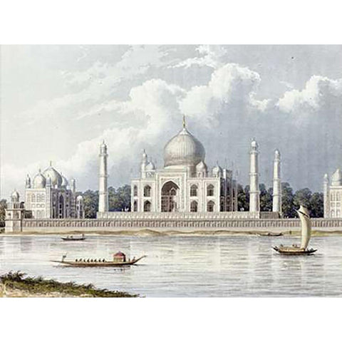 The Taj Mahal White Modern Wood Framed Art Print by Forrest, Charles Ramus