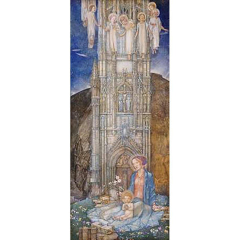 The Gothic Tower White Modern Wood Framed Art Print by Frampton, Edward Reginald