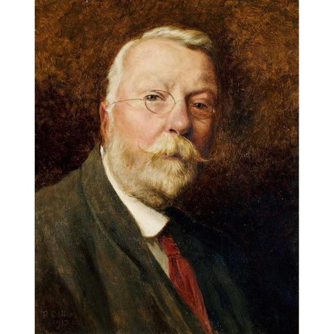 A Self Portrait Gold Ornate Wood Framed Art Print with Double Matting by Gallon, Robert