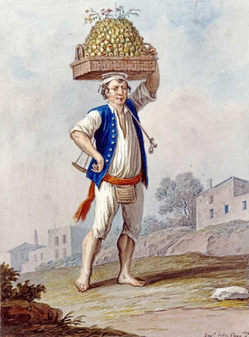 Costume Studies Black Ornate Wood Framed Art Print with Double Matting by Gatta, Xavier Della