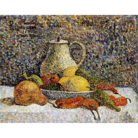 Still Life Gold Ornate Wood Framed Art Print with Double Matting by Gauguin, Paul