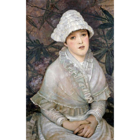 My Wee White Rose Black Modern Wood Framed Art Print by Grimshaw, John Atkinson