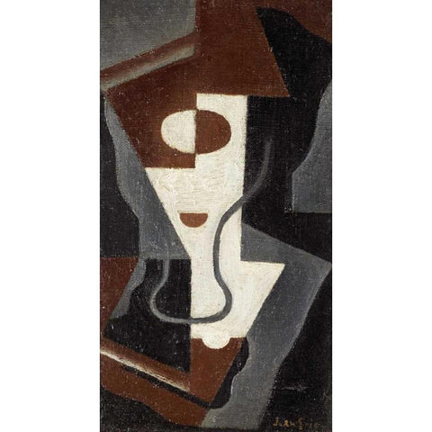 Glass Black Modern Wood Framed Art Print by Gris, Juan