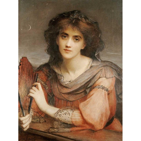 Luna Black Modern Wood Framed Art Print with Double Matting by Halle, Charles Edward