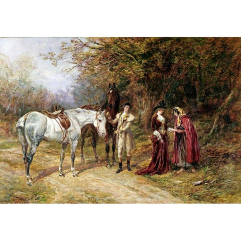 The Fortune Teller Black Modern Wood Framed Art Print by Hardy, Heywood