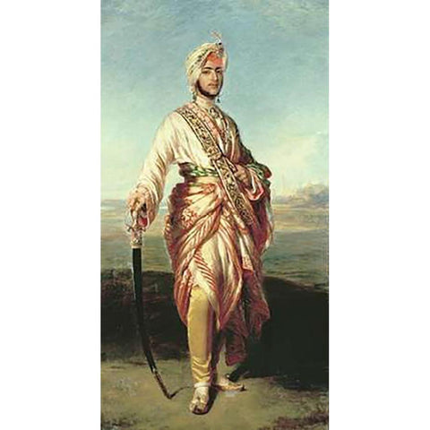 Portrait of The Maharajah Gold Ornate Wood Framed Art Print with Double Matting by Hawkins, Janet