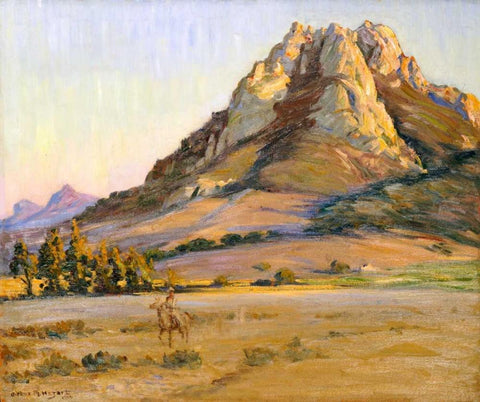 Castle Crags, San Luis Obispo White Modern Wood Framed Art Print with Double Matting by Hazard, Arthur Merton